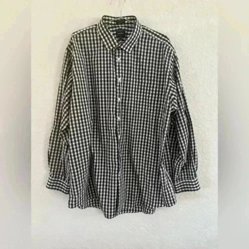 Neiman Marcus plaid dress shirt 18 1/2, 36-37